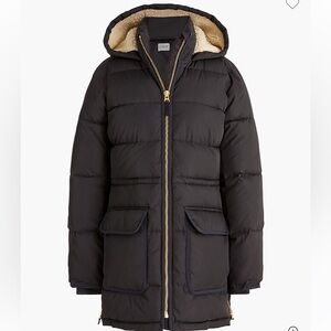 J. Crew Vail Puffer Coat, Small, Black